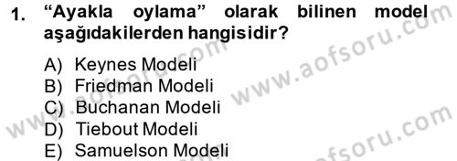 Mahalli İdareler Maliyesi Dersi 2014 - 2015 Yılı Tek Ders Sınav Soruları 1. Soru