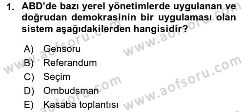 Mahalli İdareler Maliyesi Dersi 2015 - 2016 Yılı Tek Ders Sınav Soruları 1. Soru
