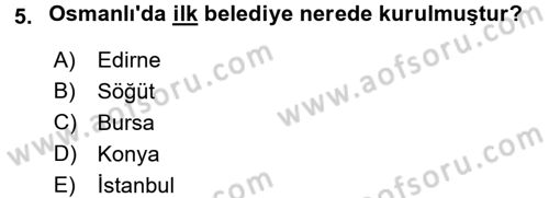 Mahalli İdareler Maliyesi Dersi 2015 - 2016 Yılı Tek Ders Sınav Soruları 5. Soru