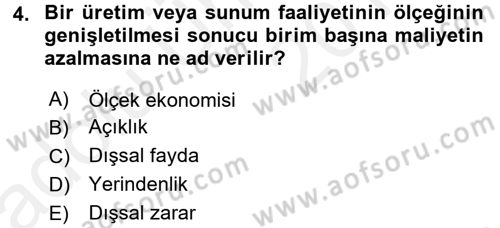 Mahalli İdareler Maliyesi Dersi 2017 - 2018 Yılı 3 Ders Sınav Soruları 4. Soru