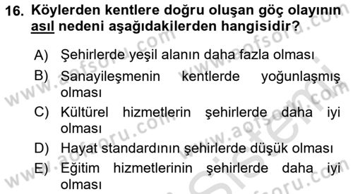 Mahalli İdareler Maliyesi Dersi 2021 - 2022 Yılı (Vize) Ara Sınav Soruları 16. Soru