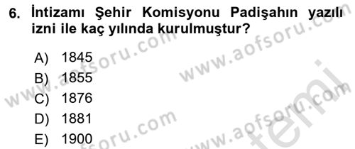 Mahalli İdareler Maliyesi Dersi 2021 - 2022 Yılı (Final) Dönem Sonu Sınav Soruları 6. Soru