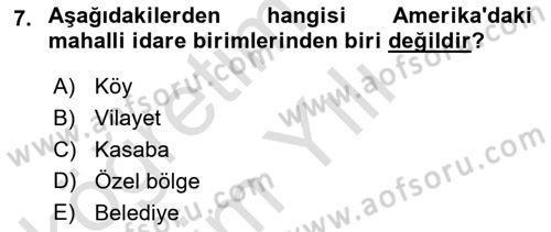 Mahalli İdareler Maliyesi Dersi 2022 - 2023 Yılı Yaz Okulu Sınav Soruları 7. Soru