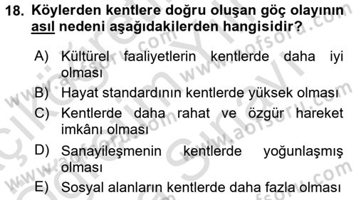 Mahalli İdareler Maliyesi Dersi 2024 - 2025 Yılı (Vize) Ara Sınav Soruları 18. Soru
