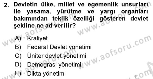 Mahalli İdareler Maliyesi Dersi 2024 - 2025 Yılı (Final) Dönem Sonu Sınav Soruları 2. Soru