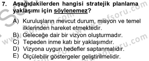 Kamu Mali Yönetimi Dersi 2012 - 2013 Yılı (Final) Dönem Sonu Sınav Soruları 7. Soru