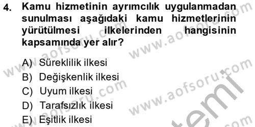 Kamu Mali Yönetimi Dersi 2014 - 2015 Yılı (Vize) Ara Sınav Soruları 4. Soru