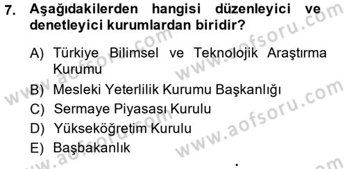 Kamu Mali Yönetimi Dersi 2014 - 2015 Yılı (Vize) Ara Sınav Soruları 7. Soru