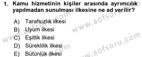 Kamu Mali Yönetimi Dersi 2015 - 2016 Yılı (Vize) Ara Sınav Soruları 1. Soru
