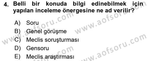 Kamu Mali Yönetimi Dersi 2016 - 2017 Yılı 3 Ders Sınav Soruları 4. Soru