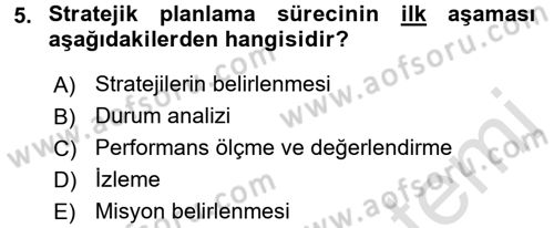 Kamu Mali Yönetimi Dersi 2016 - 2017 Yılı (Final) Dönem Sonu Sınavı 5. Soru