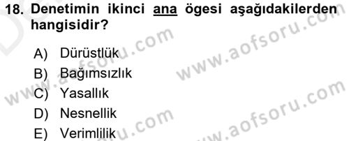 Kamu Mali Yönetimi Dersi 2017 - 2018 Yılı 3 Ders Sınav Soruları 18. Soru