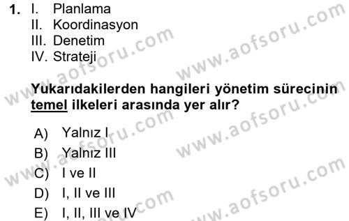 Kamu Mali Yönetimi Dersi 2017 - 2018 Yılı (Vize) Ara Sınav Soruları 1. Soru