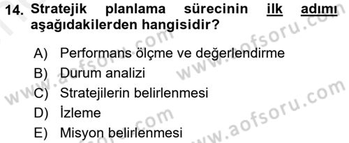 Kamu Mali Yönetimi Dersi 2017 - 2018 Yılı (Vize) Ara Sınav Soruları 14. Soru