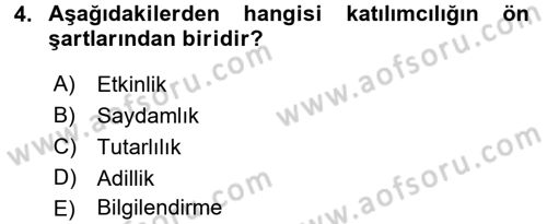 Kamu Mali Yönetimi Dersi 2017 - 2018 Yılı (Vize) Ara Sınav Soruları 4. Soru