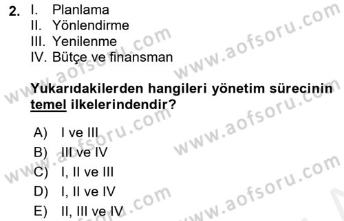 Kamu Mali Yönetimi Dersi 2018 - 2019 Yılı (Vize) Ara Sınav Soruları 2. Soru