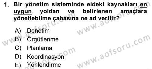 Kamu Mali Yönetimi Dersi 2018 - 2019 Yılı (Final) Dönem Sonu Sınav Soruları 1. Soru