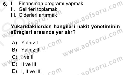 Kamu Mali Yönetimi Dersi 2018 - 2019 Yılı (Final) Dönem Sonu Sınav Soruları 6. Soru
