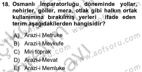 Kamu Mali Yönetimi Dersi 2018 - 2019 Yılı Yaz Okulu Sınavı 18. Soru