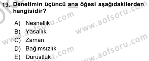 Kamu Mali Yönetimi Dersi 2018 - 2019 Yılı Yaz Okulu Sınavı 19. Soru