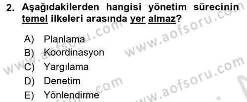 Kamu Mali Yönetimi Dersi 2021 - 2022 Yılı (Vize) Ara Sınav Soruları 2. Soru