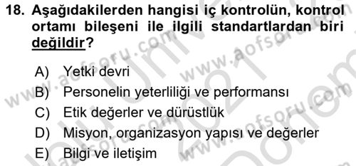 Kamu Mali Yönetimi Dersi 2021 - 2022 Yılı (Final) Dönem Sonu Sınav Soruları 18. Soru