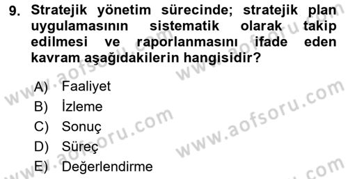 Kamu Mali Yönetimi Dersi 2021 - 2022 Yılı Yaz Okulu Sınav Soruları 9. Soru