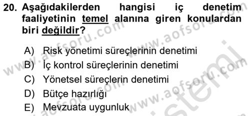 Kamu Mali Yönetimi Dersi 2022 - 2023 Yılı Yaz Okulu Sınav Soruları 20. Soru