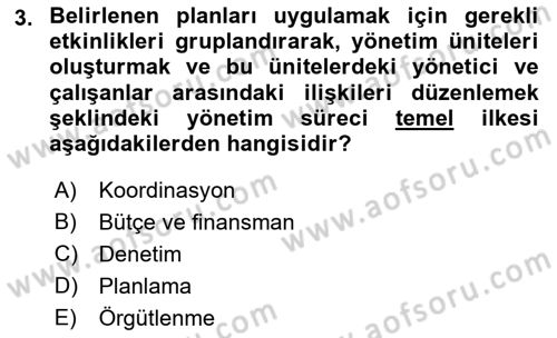 Kamu Mali Yönetimi Dersi 2022 - 2023 Yılı Yaz Okulu Sınav Soruları 3. Soru