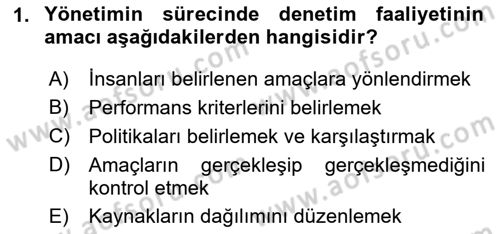 Kamu Mali Yönetimi Dersi 2023 - 2024 Yılı (Vize) Ara Sınavı 1. Soru