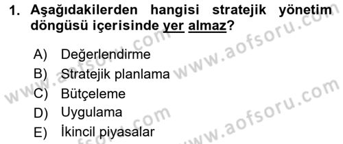 Kamu Mali Yönetimi Dersi 2023 - 2024 Yılı (Final) Dönem Sonu Sınav Soruları 1. Soru