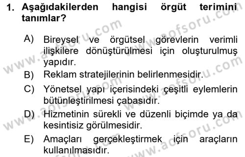 Kamu Mali Yönetimi Dersi 2023 - 2024 Yılı Yaz Okulu Sınav Soruları 1. Soru