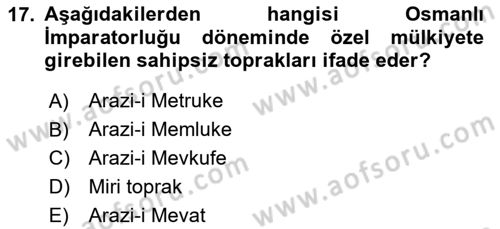 Kamu Mali Yönetimi Dersi 2023 - 2024 Yılı Yaz Okulu Sınav Soruları 17. Soru