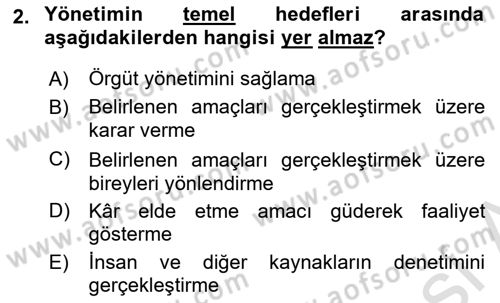 Kamu Mali Yönetimi Dersi 2024 - 2025 Yılı (Vize) Ara Sınav Soruları 2. Soru