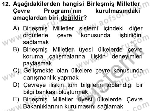 Uluslararası Kamu Maliyesi Dersi 2012 - 2013 Yılı (Vize) Ara Sınav Soruları 12. Soru
