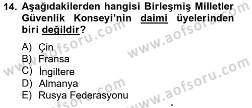 Uluslararası Kamu Maliyesi Dersi 2012 - 2013 Yılı (Vize) Ara Sınav Soruları 14. Soru