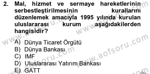 Uluslararası Kamu Maliyesi Dersi 2012 - 2013 Yılı (Vize) Ara Sınav Soruları 2. Soru