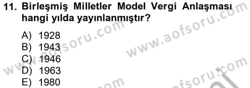 Uluslararası Kamu Maliyesi Dersi 2012 - 2013 Yılı (Final) Dönem Sonu Sınav Soruları 11. Soru