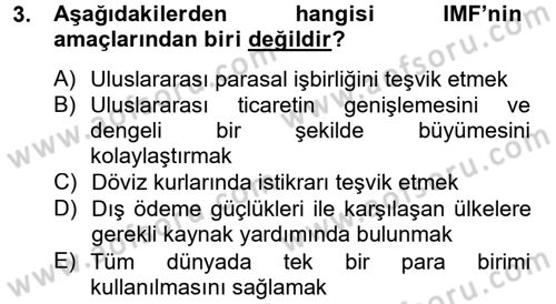 Uluslararası Kamu Maliyesi Dersi 2012 - 2013 Yılı (Final) Dönem Sonu Sınav Soruları 3. Soru