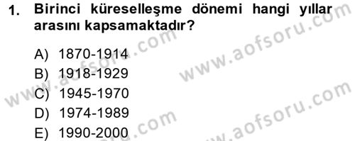 Uluslararası Kamu Maliyesi Dersi 2013 - 2014 Yılı (Vize) Ara Sınav Soruları 1. Soru