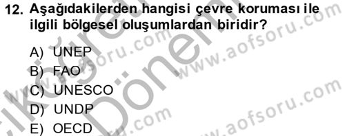 Uluslararası Kamu Maliyesi Dersi 2013 - 2014 Yılı (Vize) Ara Sınav Soruları 12. Soru