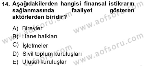 Uluslararası Kamu Maliyesi Dersi 2013 - 2014 Yılı (Vize) Ara Sınav Soruları 14. Soru
