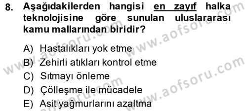 Uluslararası Kamu Maliyesi Dersi 2013 - 2014 Yılı (Vize) Ara Sınav Soruları 8. Soru
