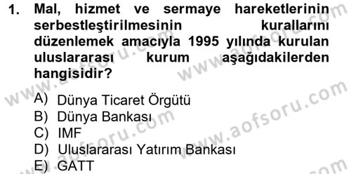 Uluslararası Kamu Maliyesi Dersi 2013 - 2014 Yılı Tek Ders Sınav Soruları 1. Soru