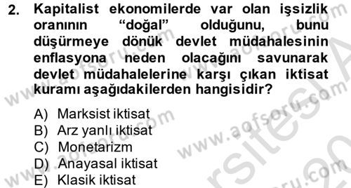 Uluslararası Kamu Maliyesi Dersi 2013 - 2014 Yılı Tek Ders Sınav Soruları 2. Soru