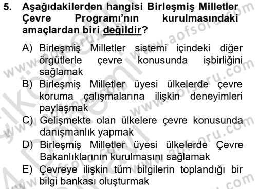 Uluslararası Kamu Maliyesi Dersi 2013 - 2014 Yılı Tek Ders Sınav Soruları 5. Soru
