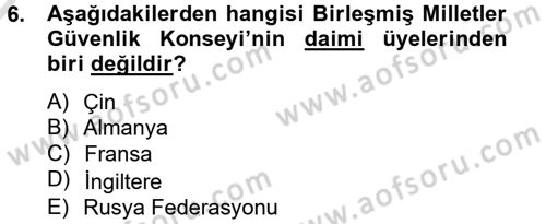 Uluslararası Kamu Maliyesi Dersi 2013 - 2014 Yılı Tek Ders Sınav Soruları 6. Soru