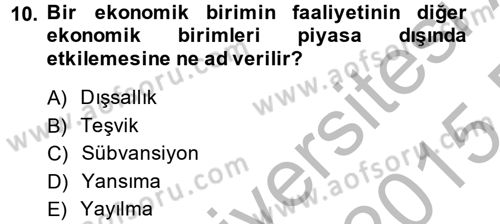 Uluslararası Kamu Maliyesi Dersi 2014 - 2015 Yılı (Vize) Ara Sınav Soruları 10. Soru