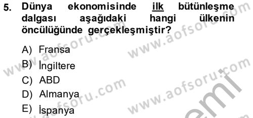 Uluslararası Kamu Maliyesi Dersi 2014 - 2015 Yılı (Vize) Ara Sınav Soruları 5. Soru