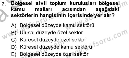 Uluslararası Kamu Maliyesi Dersi 2014 - 2015 Yılı (Vize) Ara Sınav Soruları 7. Soru